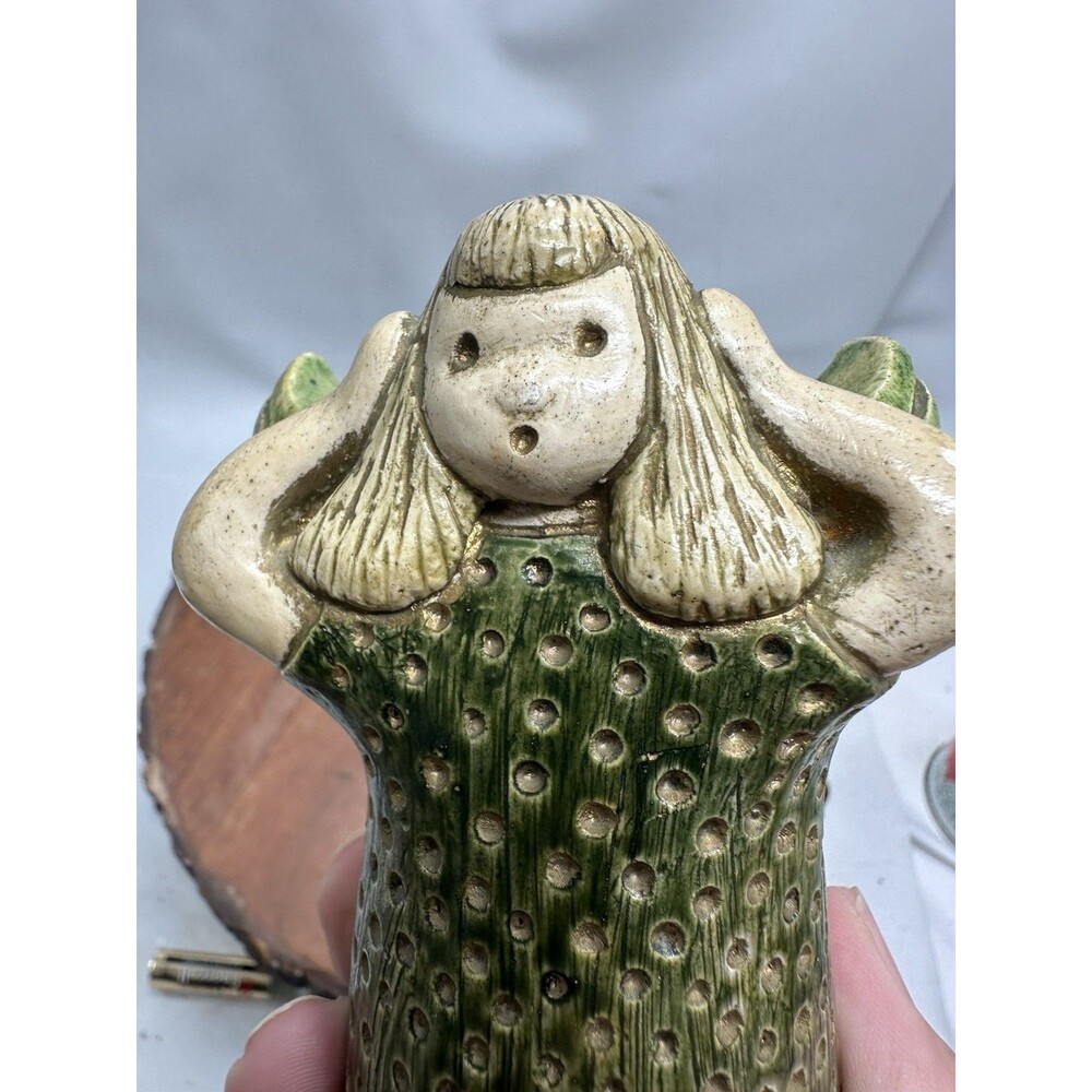 Sylvia Hood Originals MCM Chalkware Angel Figurine Pasadena Artist 1960s